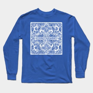 Paisley Print - Lapis Blue Aesthetic Long Sleeve T-Shirt